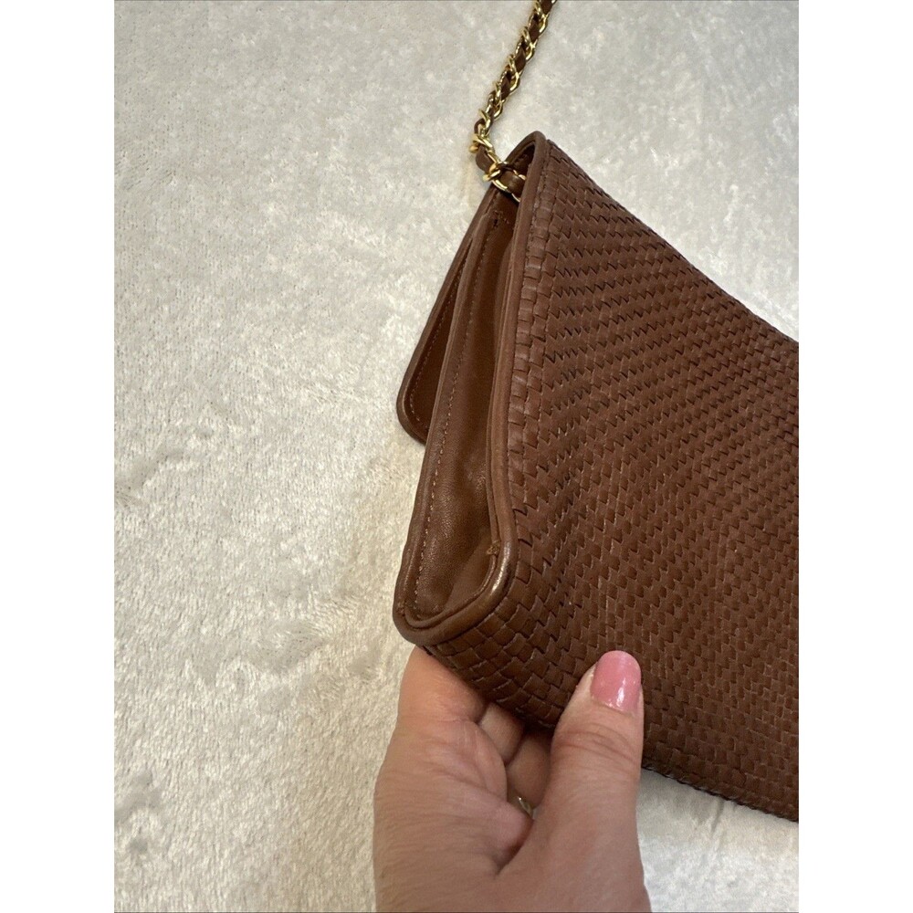 Vintage Etienne Aigner Woven Brown Crossbody Shoulder Handbag - Picture 9 of 14